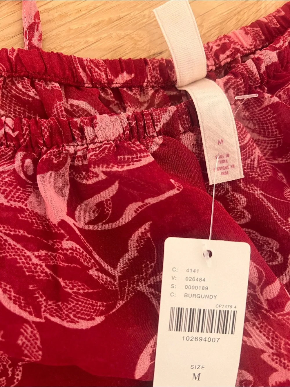 Anthropologie LyreBird Red Floral Lace-Trim Robe & short Set